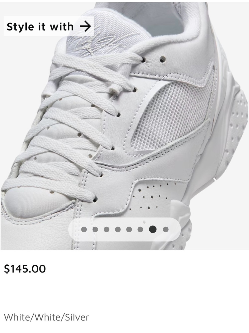 Jordan MVP 92 Men's White Low-Top Sneakers - Picture 3 of 9